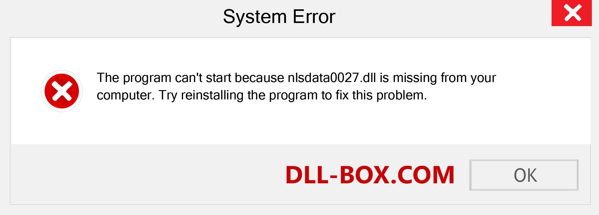  nlsdata0027.dll file is missing?. Download for Windows 7, 8, 10 - Fix  nlsdata0027 dll Missing Error on Windows, photos, images